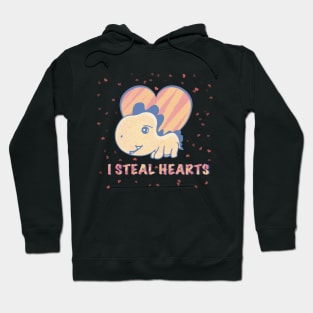 I steal hearts valentines day cute dinosaur Hoodie